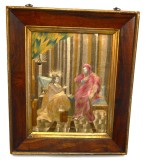 "IIsus vorbind cu Nicodim" broderie cu fir de matase sec 19