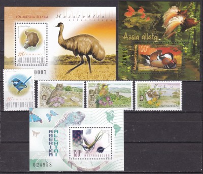 Ungaria 1998-2001 fauna pasari MI b l.246/bl.250/bl.255/4659-4661 MNH foto