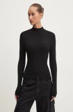 Hugo Blue pulover femei, culoarea negru, light, cu turtleneck, 50522578