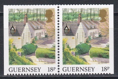 Guernsey 1989 - Ziua timbrului, Pereche NDT pe laturi, MNH foto