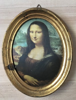 Tablou matase - decorativ / de colectie - rama de lemn - Mona Lisa foto