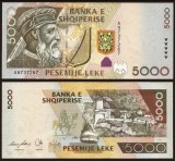 ALBANIA █ bancnota █ 5000 Leke █ 2007 █ P-75a █ UNC █ necirculata