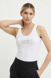 EA7 Emporio Armani top femei, culoarea alb