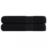 vidaXL Prosoape 2 buc Negru 100x200 cm 360 g/m&sup2; 100% bumbac