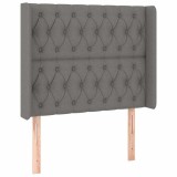 Cumpara ieftin Tablie de pat cu aripioare gri inchis 103x16x118/128 cm textil
