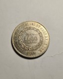 Brazilia 1000 Reis 1859 Aunc Unc Piesa de Colectie, America Centrala si de Sud