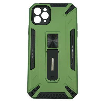 Husa de protectie Flippy compatibila cu Apple iPhone 11 Defender Model 4 cu suport, Verde deschis foto