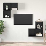 Cumpara ieftin Set comoda TV 4 buc. 37 x 37 x 72 cm Stejar Negru