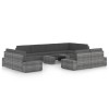 Gossi set mobilier de gradina cu perne, 10 piese, gri, poliratan