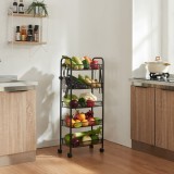 Carucior servire la masa Troms&oslash; 103x44x26cm negru cu 5 cosuri [en.casa] HausGarden Leisure