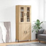 VidaXL Dulap &icirc;nalt, stejar sonoma, 69,5x34x180 cm, lemn compozit