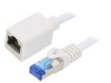 Prelungitor RJ45 S/FTP Cat6a Alb 5m