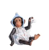 Cumpara ieftin Maimutica Asivil - Reborn cu scutec, costumas cu boneta albastra s isuzeta, 32 cm