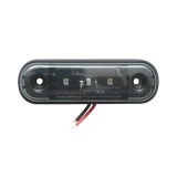 Lampa gabarit laterala ovala LED 12V-24V rosu fumuriu 3 LED-uri 87x28x13.5mm Breckner Germany
