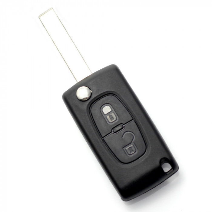Citroen / Peugeot 307 - Carcasa tip cheie briceag cu 2 butoane, lama VA2-SH2 cu