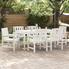 vidaXL Scaun de dining pentru grădină. 6 pcs Alb 65.5 x 55.5 x 88cm 3335798
