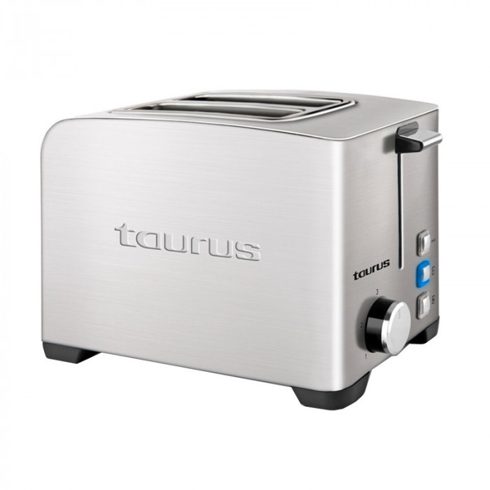 Prajitor de paine My toast II legend Taurus, 850 W, 2 felii, 3 functii, 7 trepte prajire, carcasa inox