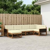 vidaXL Set de canapele de exterior cu pernă 6 pcs Natural și Crem 3382693