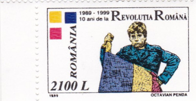 ROMANIA 1999 LP 1500 - 10 ANI DE LA REVOLUTIA ROMANA MNH foto