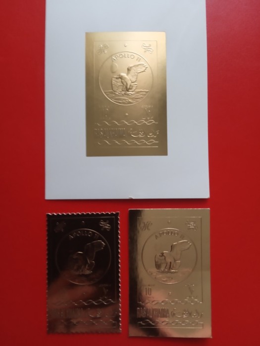 RAS AL KHAIMA, APOLLO 11 - MNH GOLD PERF./IMPERF.