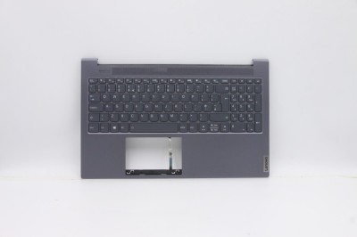 Carcasa superioara cu tastatura palmrest Laptop, Lenovo, Yoga Slim 7-15IIL05 Type 82AA, 5CB0X55840, 4BLS2TALV30, iluminata, gri, layout US foto