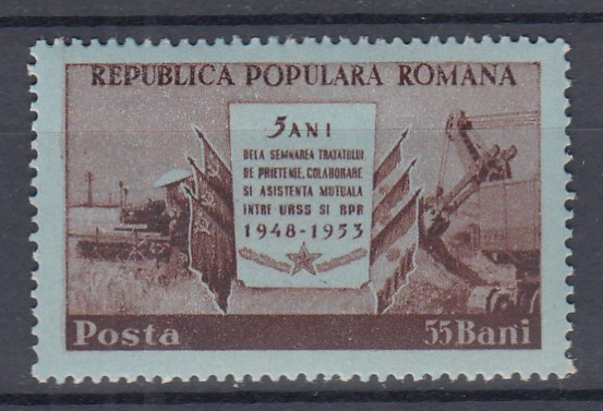 ROMANIA 1953 LP 340 - 5 ANI TRATATUL DE PRIETENIE CU URSS MNH