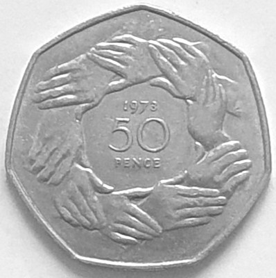 Marea Britanie moneda comemorativa 50 Pence 1973 - XF foto