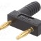 Conector banană 2mm punte stacabilă 10A negru aurit 32,2mm ST&Auml;UBLI