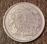 C50 - Moneda foarte veche - Elvetia - 1/2 franci - 1984