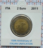 Italia 2 euro 2011 UNC - Unification - km 338 - cartonas personalizat D45601