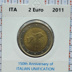 Italia 2 euro 2011 UNC - Unification - km 338 - cartonas personalizat D45601