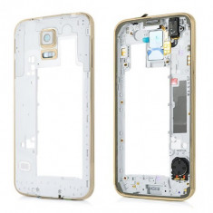 Carcasa mijloc samsung galaxy s5 g900 construit gold swap.b foto