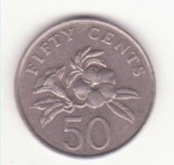 Singapore 50 Cents 1988 -ribbon upwards.