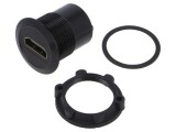 Adaptor ONPOW M22 pentru montare pe panou, piuliță din spate, corp negru