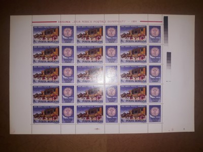 TIMBRE ROMANIA MNH-1991/LP1271+1271a-ZIUA MARCII POSTALE-COALA MNH foto