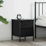VidaXL Noptieră Stejar negru 40 x 42 x 50 cm Lemn compus și metal
