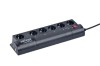 PRELUNGITOR inteligent GEMBIRD, Schuko x 6, conectare prin Schuko (T), cablu 1.5 m, 10 A, protectie supratensiune, protectie copii, negru, &quot;EG-PMS2&quot; (