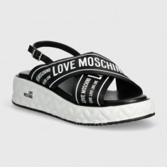 Love Moschino sandale femei, culoarea negru, cu platforma, JA16315I0IIX300A