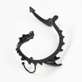 Cercel tip Ear Cuff negru model dragon