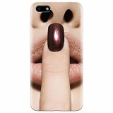 Husa silicon pentru Huawei Y5 2018, Finger Purple Nailpolish Girl Lips
