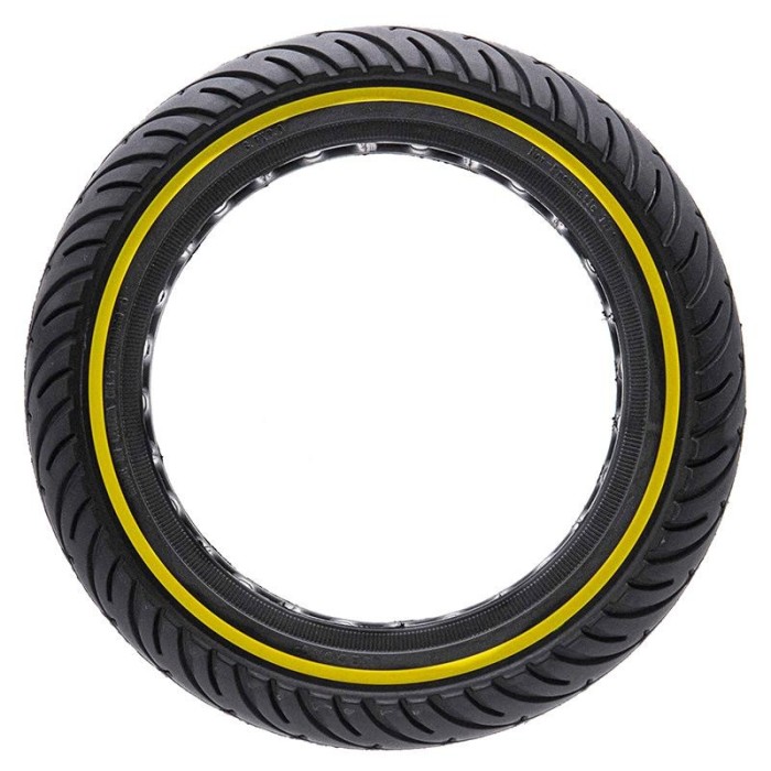 Anvelopă plină 8.5x2-6.1/B34, pentru trotineta electrică, negru cu linie galbenă | Motorevolution