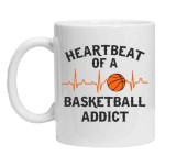 Cana alba personalizata &quot;heartbeat basketball&quot;, INOVATIX&reg;. 330ml