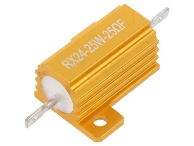 Rezistor Bobinat cu Radiator 25&amp;Omega; 25W pentru Lipit foto