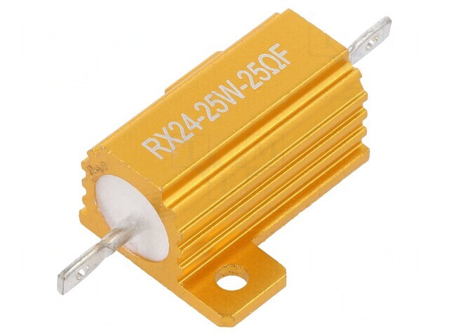 Rezistor Bobinat cu Radiator 25&Omega; 25W pentru Lipit