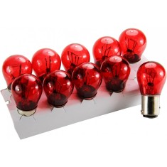 Set de 10 becuri stopuri/frana rosii 21W/ 4W 12V, soclu BAZ15D, Limastar