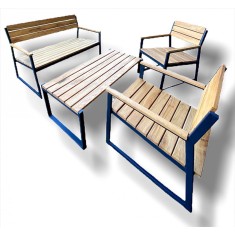 Set mobilier de terasa din lemn de stejar