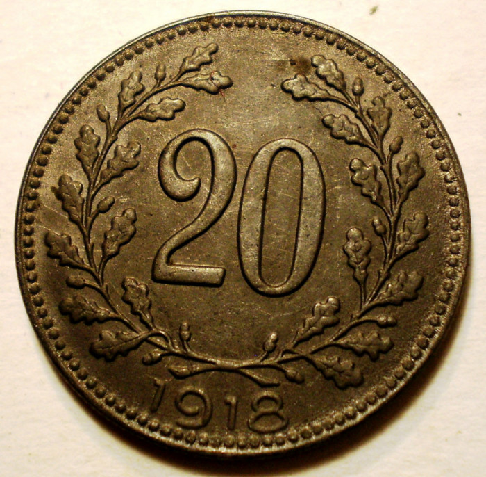 7.040 AUSTRIA WWI 20 HELLER 1918 XF