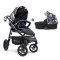 Carucior 2in1 Saturn R Wild Blooms, suporta maxim 25 kg, Black