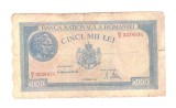 Bancnota 5000 lei 10 octombrie 1944, circulata, stare relativ buna