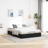 VidaXL Cadru pat otoman fără saltea Negru 140x190 cm țesătură